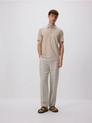 Reserved - Koszulka polo regular fit - beżowy