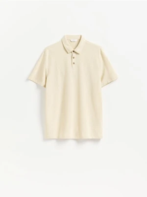 Reserved - Koszulka polo regular fit - beżowy