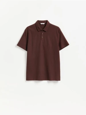 Reserved - Koszulka polo regular fit - ciemnobrązowy