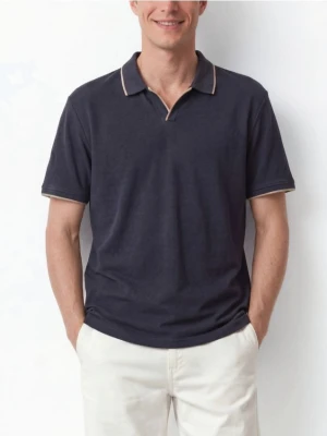 Reserved - Bawełniane polo regular fit - ciemnoszary