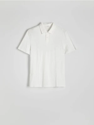 Reserved - Koszulka polo regular fit - złamana biel