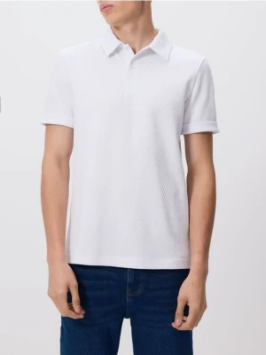 Reserved - Koszulka polo regular fit - złamana biel
