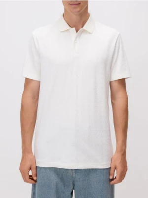 Reserved - Koszulka polo regular fit - złamana biel