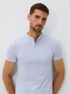 Reserved - Koszulka polo regular z bawełny - jasnoniebieski