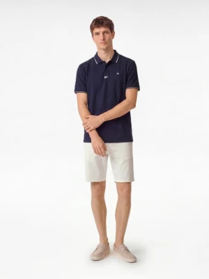 Reserved - Bawełniane polo regular fit - granatowy