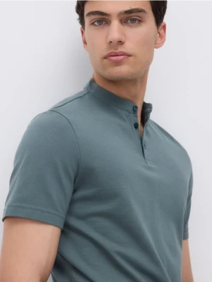 Reserved - Koszulka polo regular ze stójką - jasny zielony