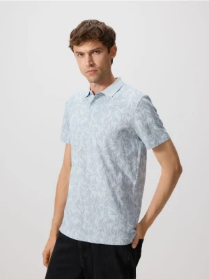 Reserved - Koszulka polo regular ze wzorem - jasnoniebieski