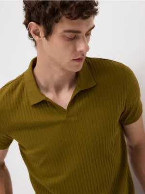 Reserved - Koszulka polo slim - oliwkowy
