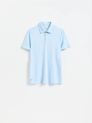 Reserved - Koszulka polo slim z wiskozą - jasnoniebieski