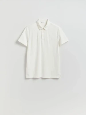 Reserved - Koszulka polo slim - złamana biel