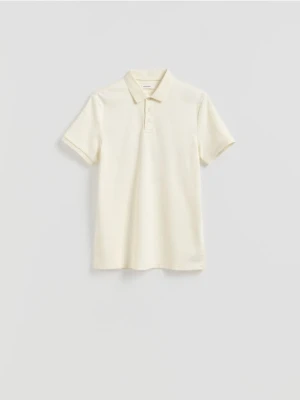 Reserved - Koszulka polo slim - złamana biel