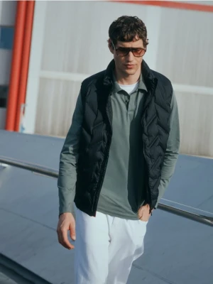 Reserved - Koszulka polo z bawełną merceryzowaną - zielony