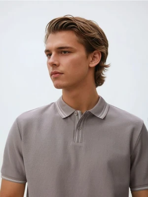 Reserved - Koszulka polo z bawełny merceryzowanej - beżowy