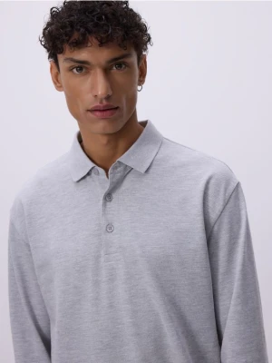Reserved - Koszulka polo z długim rękawem - jasnoszary