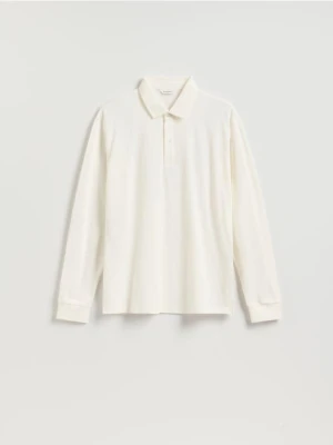 Reserved - Koszulka polo z długim rękawem - złamana biel