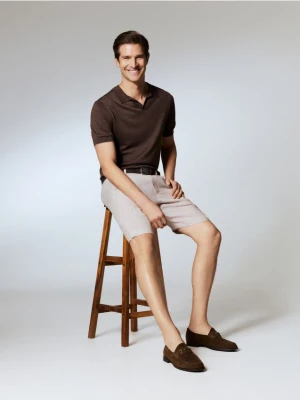 Reserved - Koszulka polo z Lyocellu - brązowy