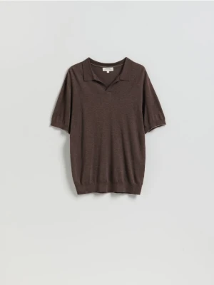 Reserved - Koszulka polo z Lyocellu - brązowy