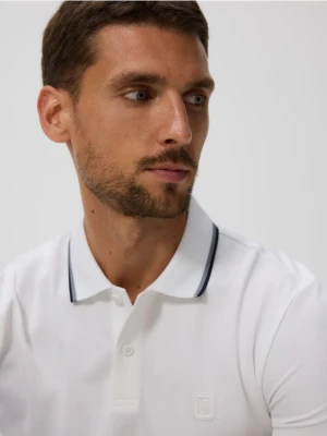 Reserved - Koszulka polo z merceryzowaną bawełną - biały