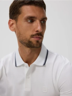 Reserved - Koszulka polo z merceryzowaną bawełną - biały