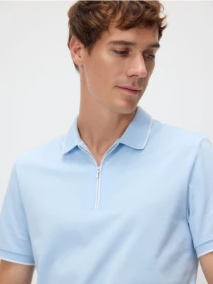Reserved - Koszulka polo z merceryzowaną bawełną - jasnoniebieski