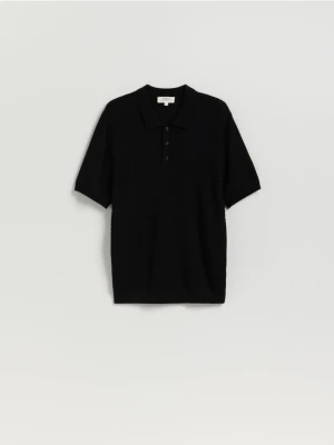 Reserved - Koszulka polo z wiskozą CIRCULOSE® - czarny