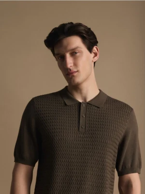 Reserved - Koszulka polo z wiskozą CIRCULOSE® - zielony