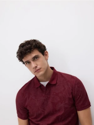 Reserved - Koszulka polo ze świątecznym wzorem - bordowy