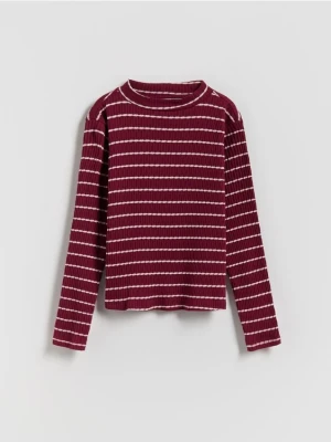 Reserved - Koszulka w paski - fioletowy