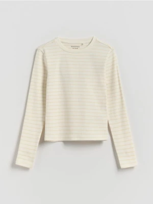 Reserved - Koszulka w paski - kremowy