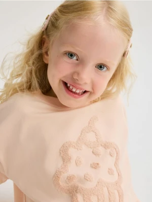 Reserved - Koszulka z aplikacją - pastelowy róż