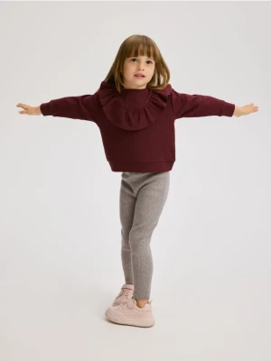 Reserved - Koszulka z falbanką - bordowy