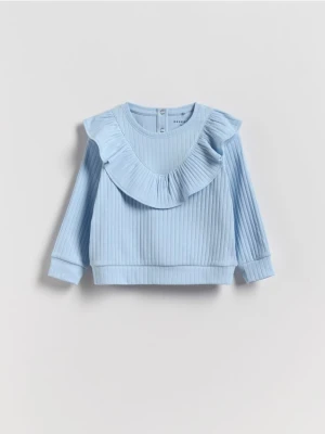 Reserved - Koszulka z falbanką - jasnoniebieski