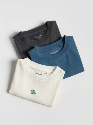 Reserved - Koszulka z haftem 3 pack - wielobarwny