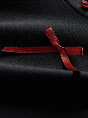 Reserved - Koszulka z kokardką - bordowy