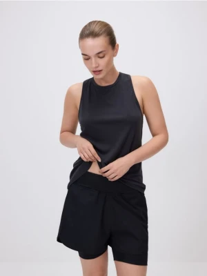 Reserved - Koszulka z modalem - granatowy