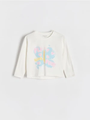 Reserved - Koszulka z nadrukiem - złamana biel