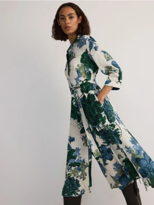 Reserved - Koszulowa sukienka midi - wielobarwny