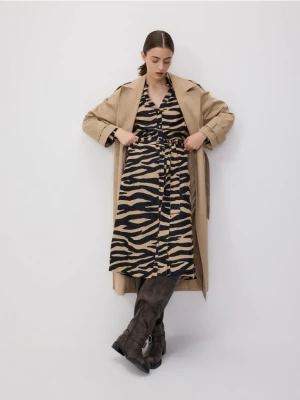 Zdjęcie produktu Reserved - Koszulowa sukienka midi z lyocellem - czarny