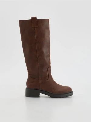 Reserved - Kozaki na niskim obcasie - ciemnobrązowy