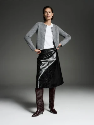 Reserved - Kozaki na obcasie kitten - bordowy