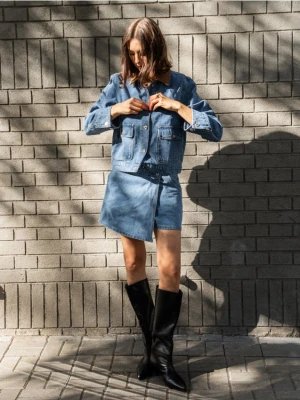 Reserved - Kozaki na obcasie kitten - czarny