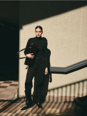 Reserved - Kozaki na obcasie kitten - czarny