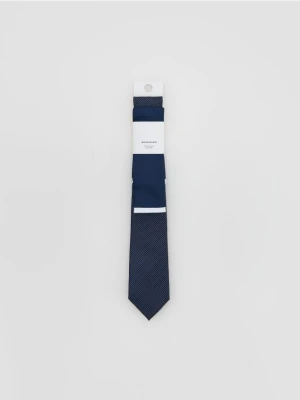 Reserved - Krawat z poszetką - granatowy