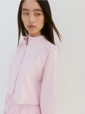 Reserved - Krótka bawełniana kurtka - pastelowy róż