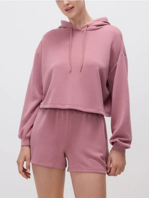 Reserved - Krótka bluza z kapturem - jasnofioletowy