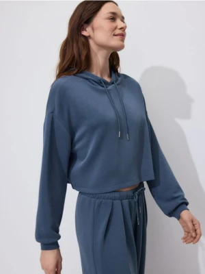 Reserved - Krótka bluza z wiskozą - granatowy