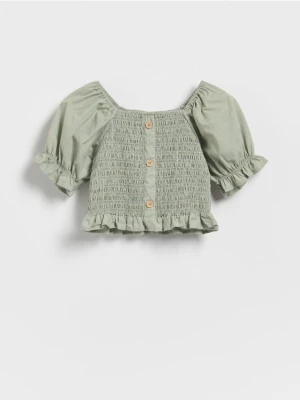 Zdjęcie produktu Reserved - Krótka bluzka hiszpanka - oliwkowy