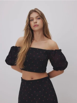 Reserved - Krótka bluzka hiszpanka - wielobarwny