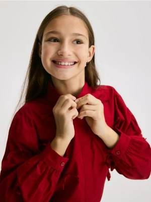 Reserved - Krótka koszula z kokardkami - czerwony