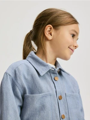 Reserved - Krótka koszula z kołnierzykiem - niebieski